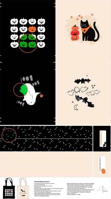 Sweet Treats Glow in the Dark Bag Panel from Northcott