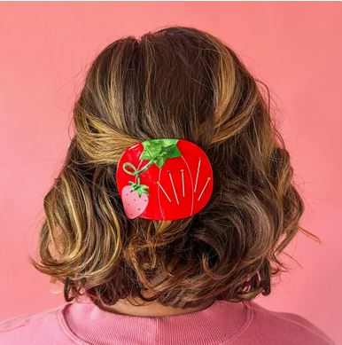 Tomato Pincushion French Barrette Hair Clip by Sarah Hearts