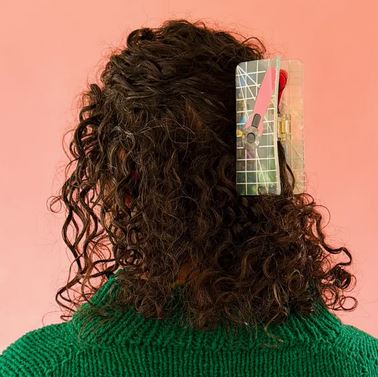 Ruler and Rotary Cutter Hair Claw Clip