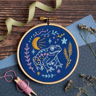 Celestial Frog Mini Embroidery Kit by Hawthorn Handmade