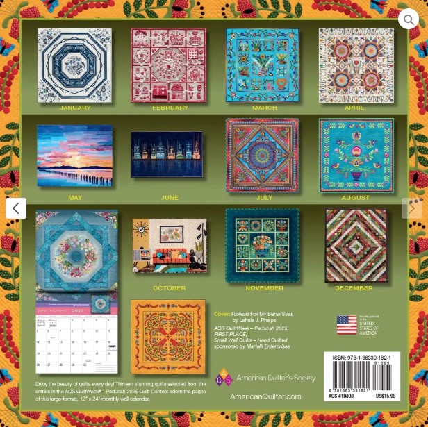 2027 American Quilter's Society Wall Calendar