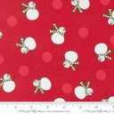 Snow Time Tossed Snowman Poinsettia Red by Me and My Sister Designs from Moda Fabrics