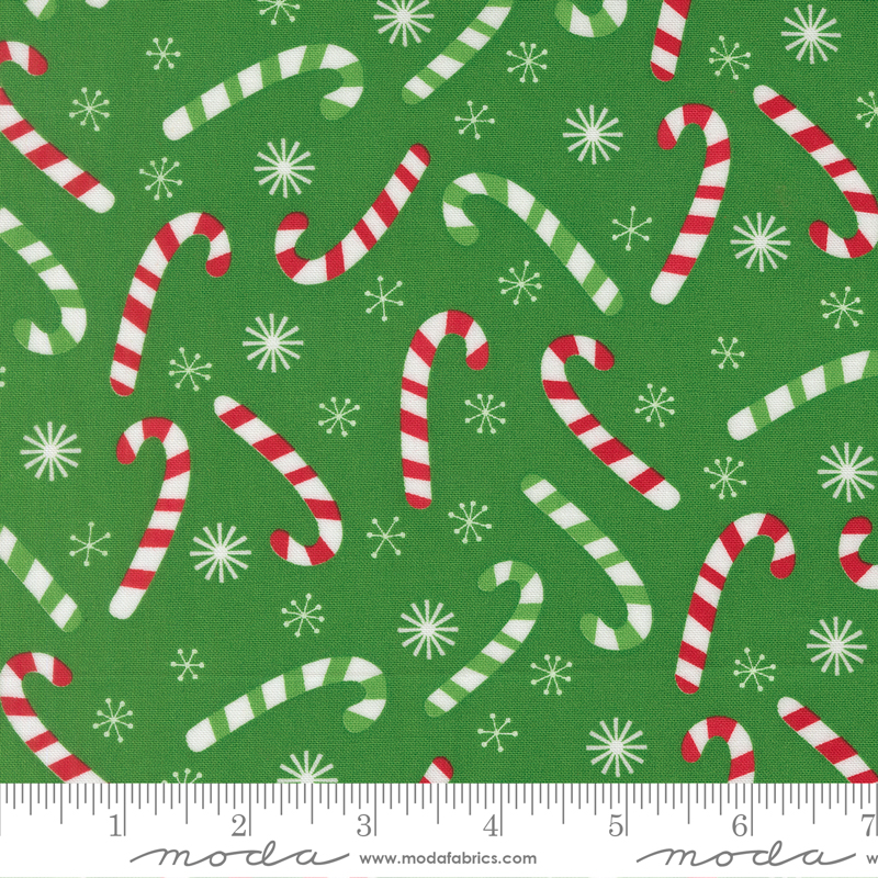 Snow Time Candy Cane Evergreen by Me and My Sister Designs from Moda Fabrics