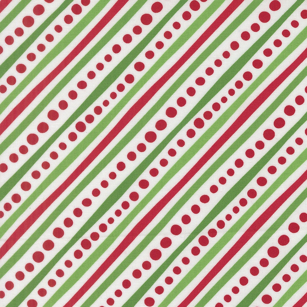 Snow Time Dotted Bias Stripe Winter White by Me and My Sister Designs from Moda Fabrics