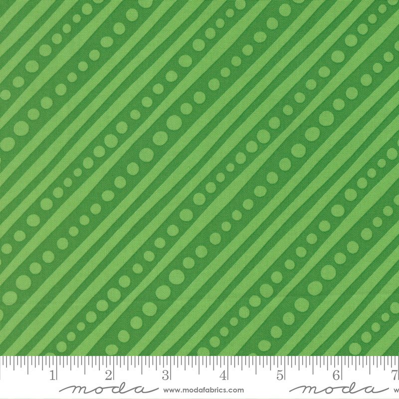 Snow Time Dotted Bias Stripe Hollyleaf by Me and My Sister Designs from Moda Fabrics