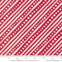 Snow Time Dotted Bias Stripe Poinsettia Red by Me and My Sister Designs from Moda Fabrics