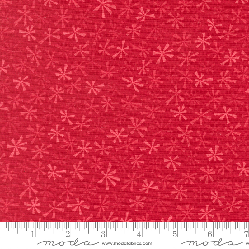 Snow Time Tinsel Poinsettia Red by Me and My Sister Designs from Moda Fabrics