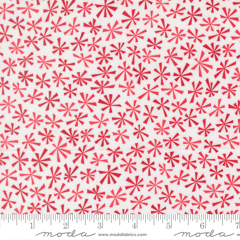Snow Time Tinsel Winter White Poinsettia Red by Me and My Sister Designs from Moda Fabrics