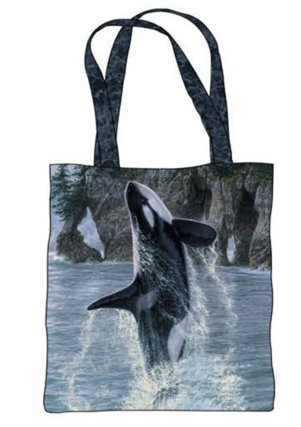 Naturescapes Voyage Orca Tote Bag Panel from Northcott Fabrics