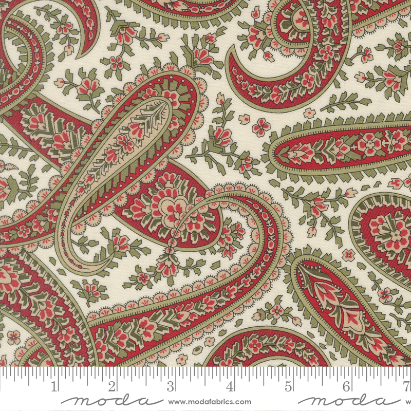 Candlelight Christmas Plaza Paisley on Cream by 3 Sisters from Moda Fabrics