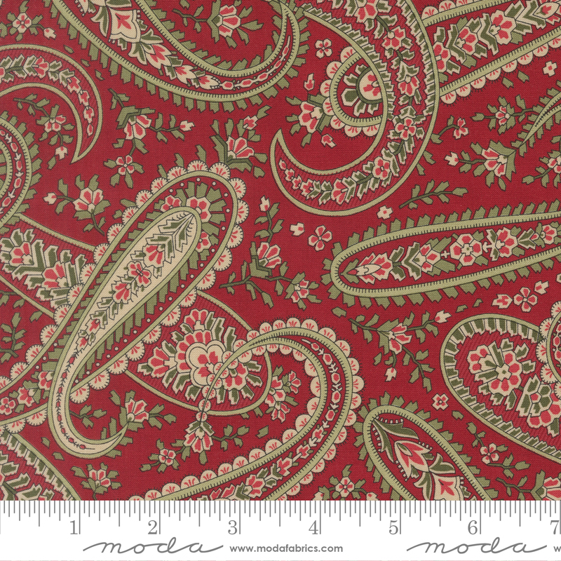 Candlelight Christmas Plaza Paisley on Crimson by 3 Sisters from Moda Fabrics