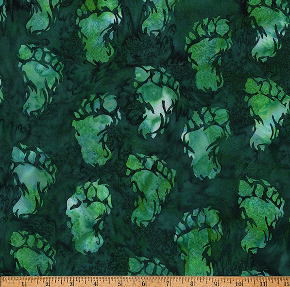 Big Foot Footprint Hunter Batik from Hoffman Fabrics