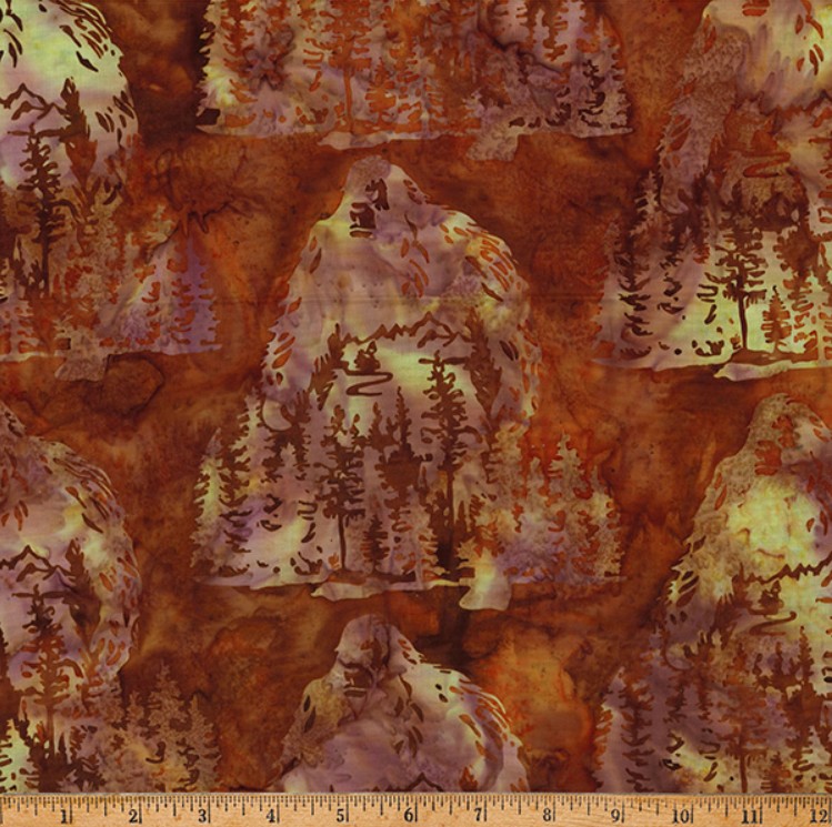 Big Foot Footprints on Pecan Bali Batik from Hoffman Fabrics