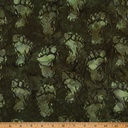 Big Foot Footprints on Olive Bali Batik from Hoffman Fabrics