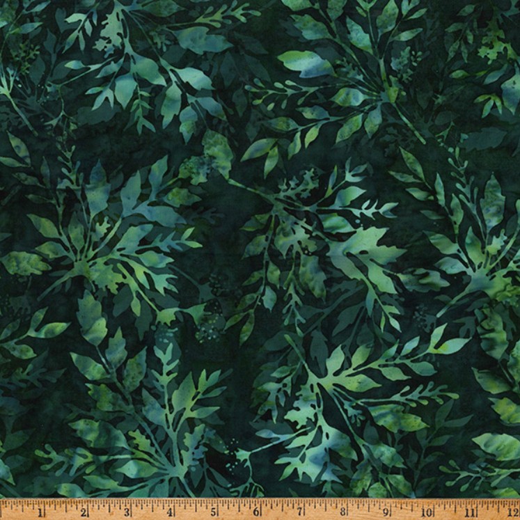 Big Foot Leafy Hunter Bali Batik from Hoffman Fabrics