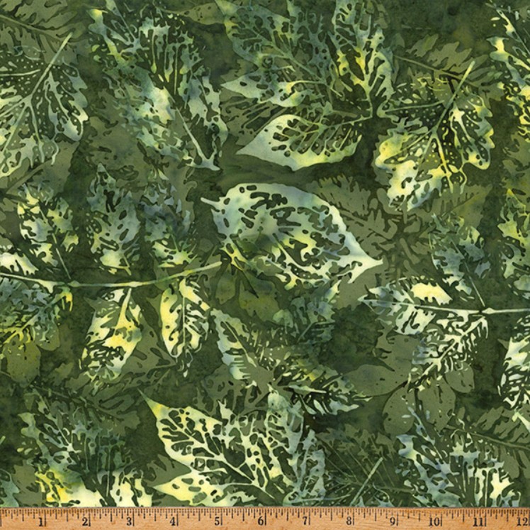 Big Foot X-Ray Leaves Tavarua Bali Batik from Hoffman Fabrics