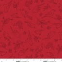 Unexpected Red Fine Line Birds Red by Rebecca Canale from Studio E Fabrics