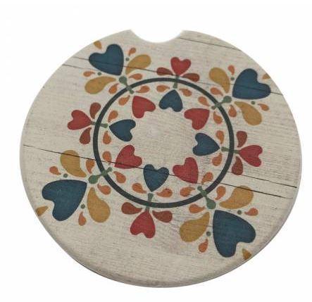 Folk Heart Car Coaster