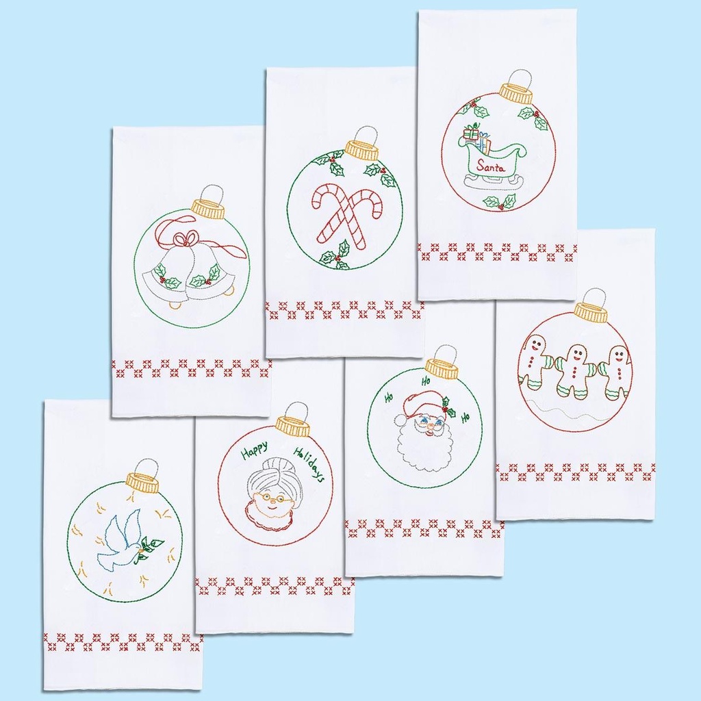 Decorative Hand Towel Set Ornaments Stamped for Cross Stitch & Embroidery from Jack Dempsey