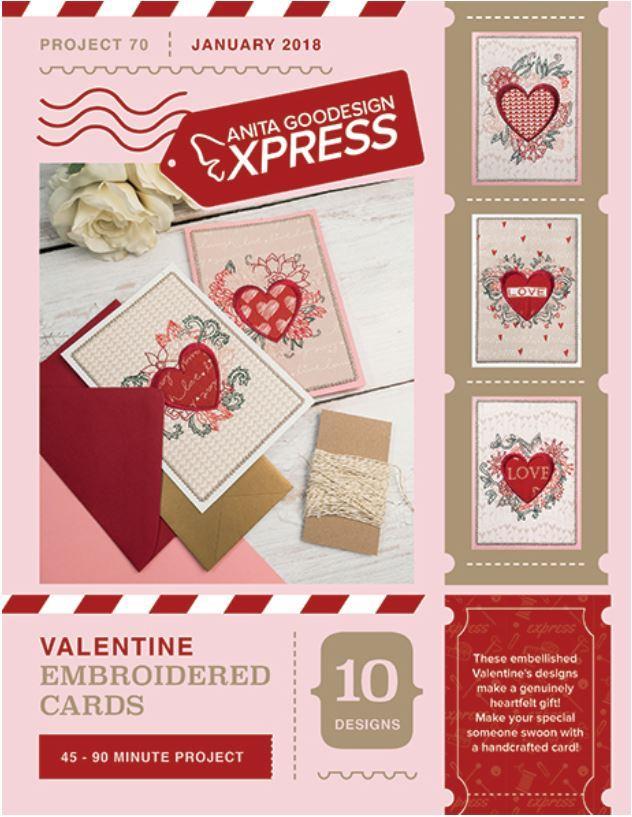 Anita's Express Valentine Embroided Cards Embroidery Pattern