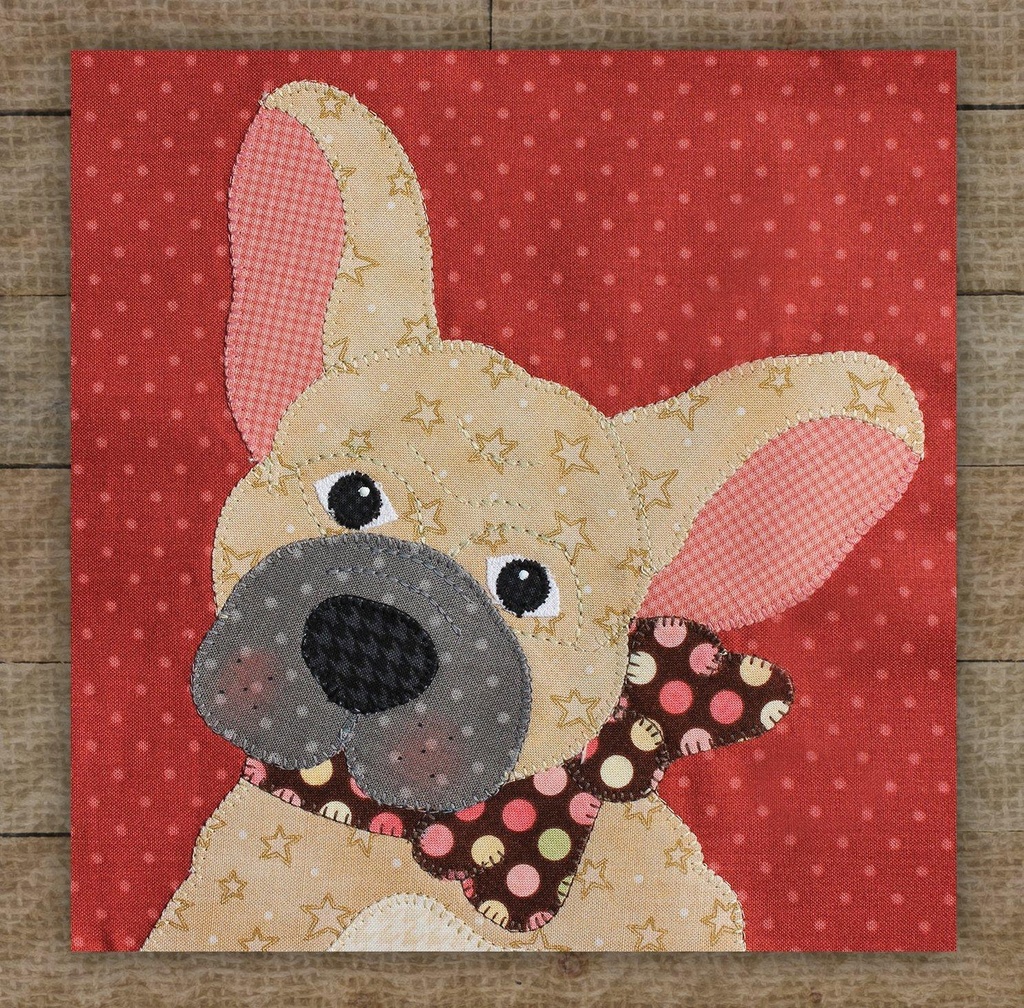 French Bulldog  Precut Prefused Applique Kit From The Whole Country Caboodle