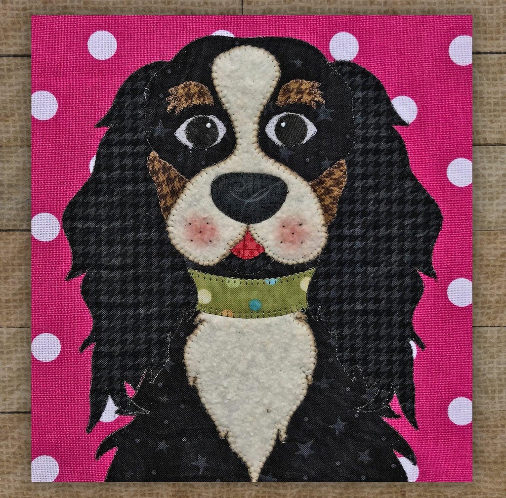 Cavalier King Charles Spaniel Black Precut Prefused Applique Kit For The Whole Caboodle