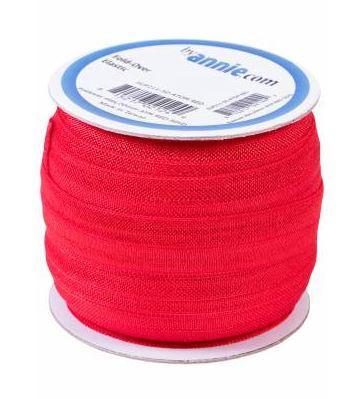 Fold Over Elastic By Annie, 50 Yard Spool Atom Red