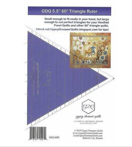 Gypsy Dreamer Quilts 5.5" 60 Degree Triangle Ruler, Use With Hexified Panel Quilts Pattern