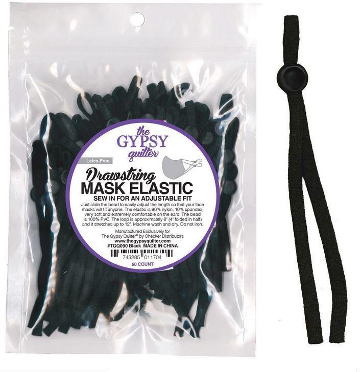 Drawstring Mask Elastic Black