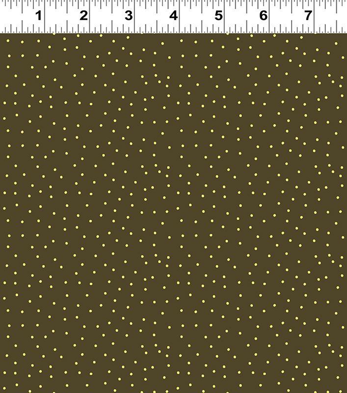 Sunny Fields Mini Dot Brown By Sue Zipkin For Clothworks Fabric