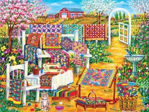 Garden Quilting Jigsaw Puzzle, 500 pc  by Vessela G from SunsOut