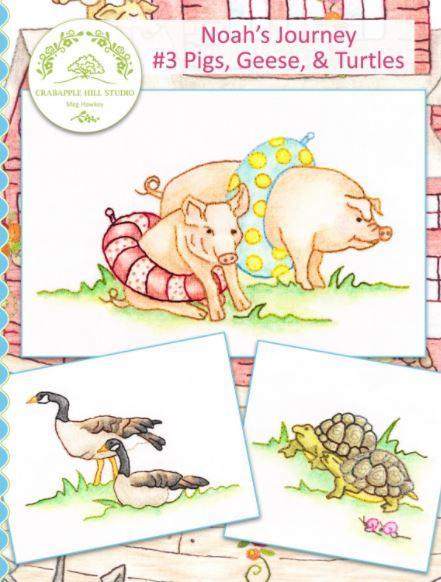 Noah's Journey #3 Pigs, Geese, & Turtles from Crabapple Hill Studio