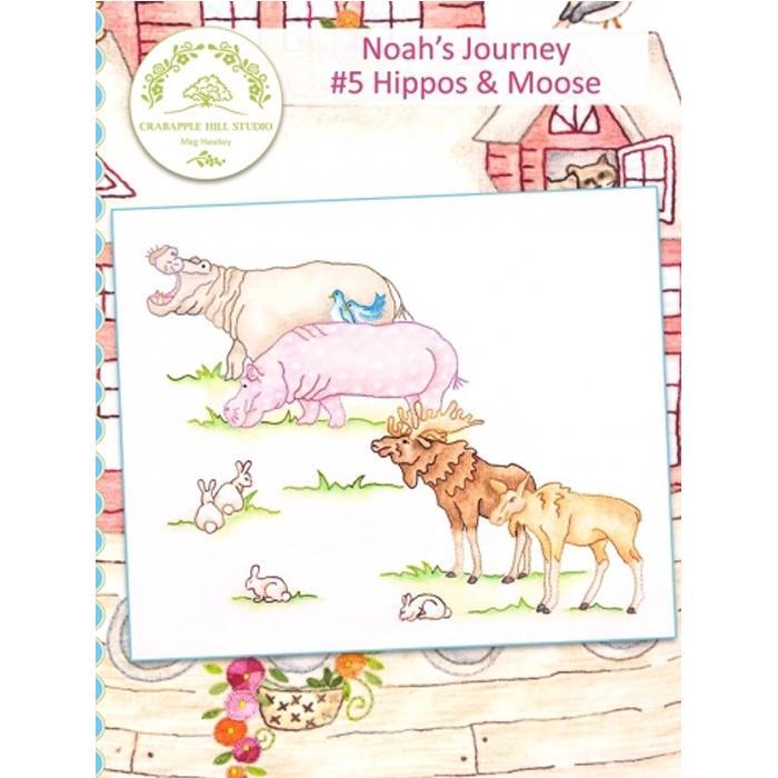 Noah's Journey #5 Hippos & Moose from Crabapple Hill Studio