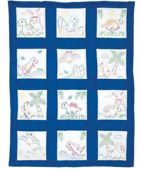 Nursery Quilt Blocks: Dinosaur From Jack Dempsey Needle Art