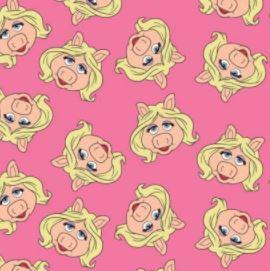 Muppets Miss Piggy On Pink Background From Camelot Fabrics