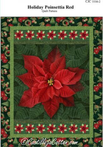 Holiday Poinsettia Red Quilt Pattern By Castille Ja Cotton