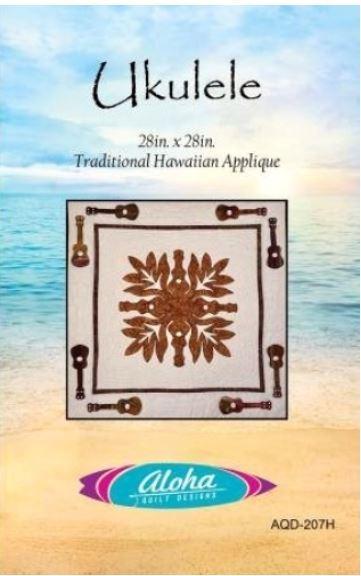 Ukulele Traditonal Hawaiian Applique Pattern By Aloha Quilt Design