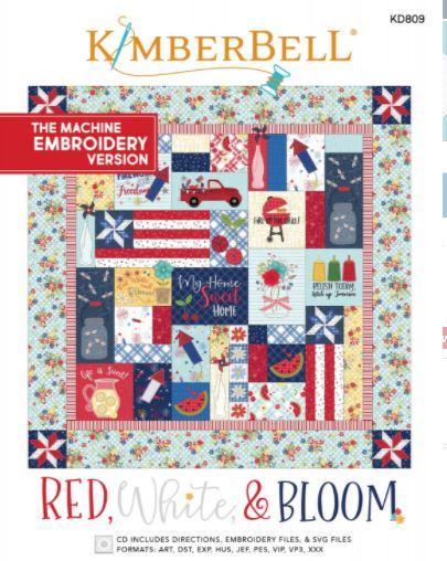 Kimberbell Red, White, & Bloom Machine Embroidery Pattern