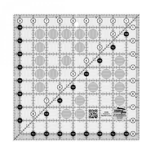 Creative Grids Turn a Round 9 1/2 X 9 1/2 Square Ruler