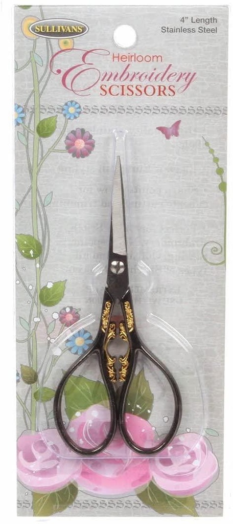 Heirloom Embroidery Scissors Gunmetal And Gold, 4 Inch From Sullivans