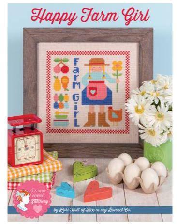 Happy Farm Girl  Cross Stitch  by Lori Holt from It's Sew Emma Stitchery