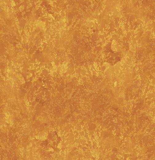 Gold Ochre Texture W/Gold Metallic From Hoffman 