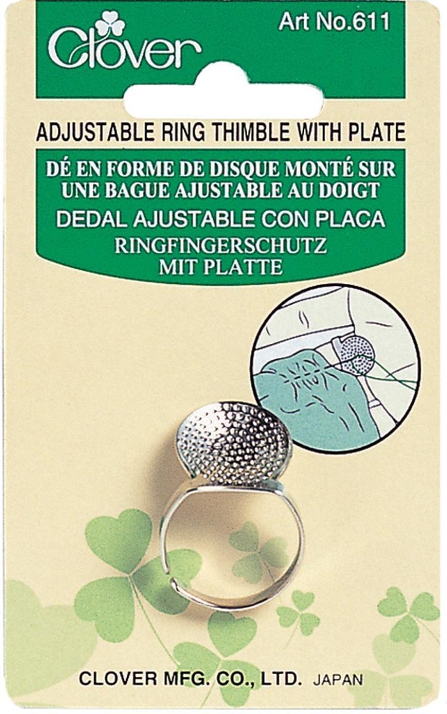 Adjustable Ring Thimble w/ Plate from Clover