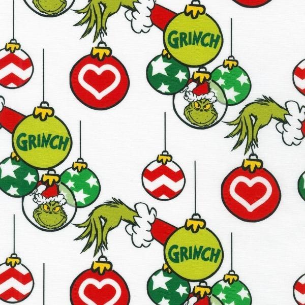 How The Grinch Stole Christmas Stolen Ornaments By Dr. Seuss Enterprises From Robert Kaufman Fabrics