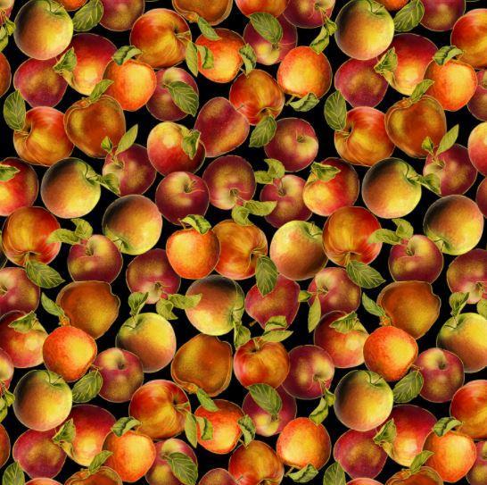 Harvest Apples Metallic From Timeless Treasures 