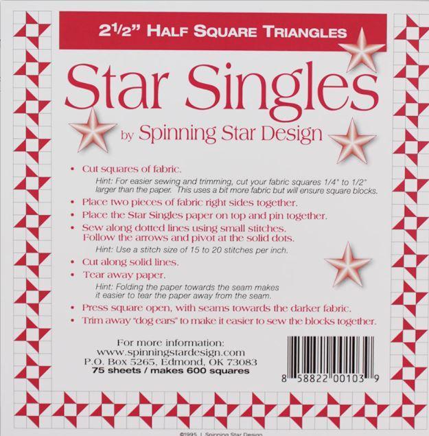 Star Single 2 1/2 Half Square Triangles By Spinning Star Design