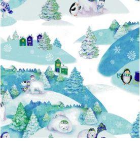 Snowville Winter Toile Sky By Clothworks