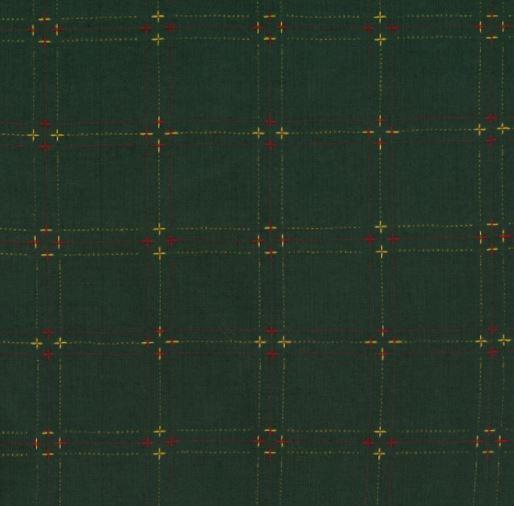 Classic Plaid Dark Green With Stripes And Crosses  From Marcus Fabrics