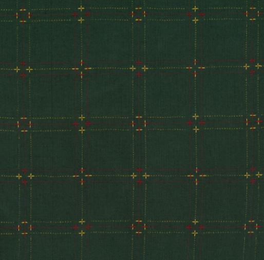 Classic Plaid Dark Green With Stripes And Crosses  From Marcus Fabrics