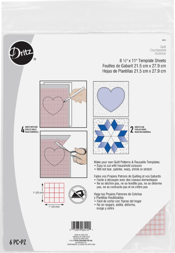 6 Non-Slip Vinyl Gridded Template Sheets